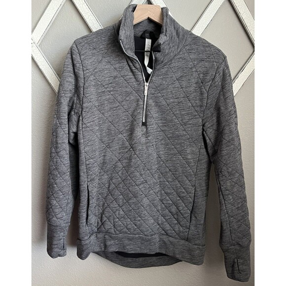 Lululemon Forever Warm 1/2 Zip Quilted Pullover Women's 10 - Gray - Picture 1 of 9